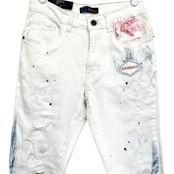 NWT REGAL EXCHANGE Men Super Stretch Distressed Slim Jeans Size 28x32  (W27xL30) - Picture 3 of 12